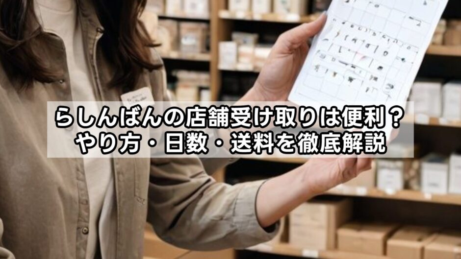 らしんばんの店舗受け取りは便利？やり方・日数・送料を徹底解説