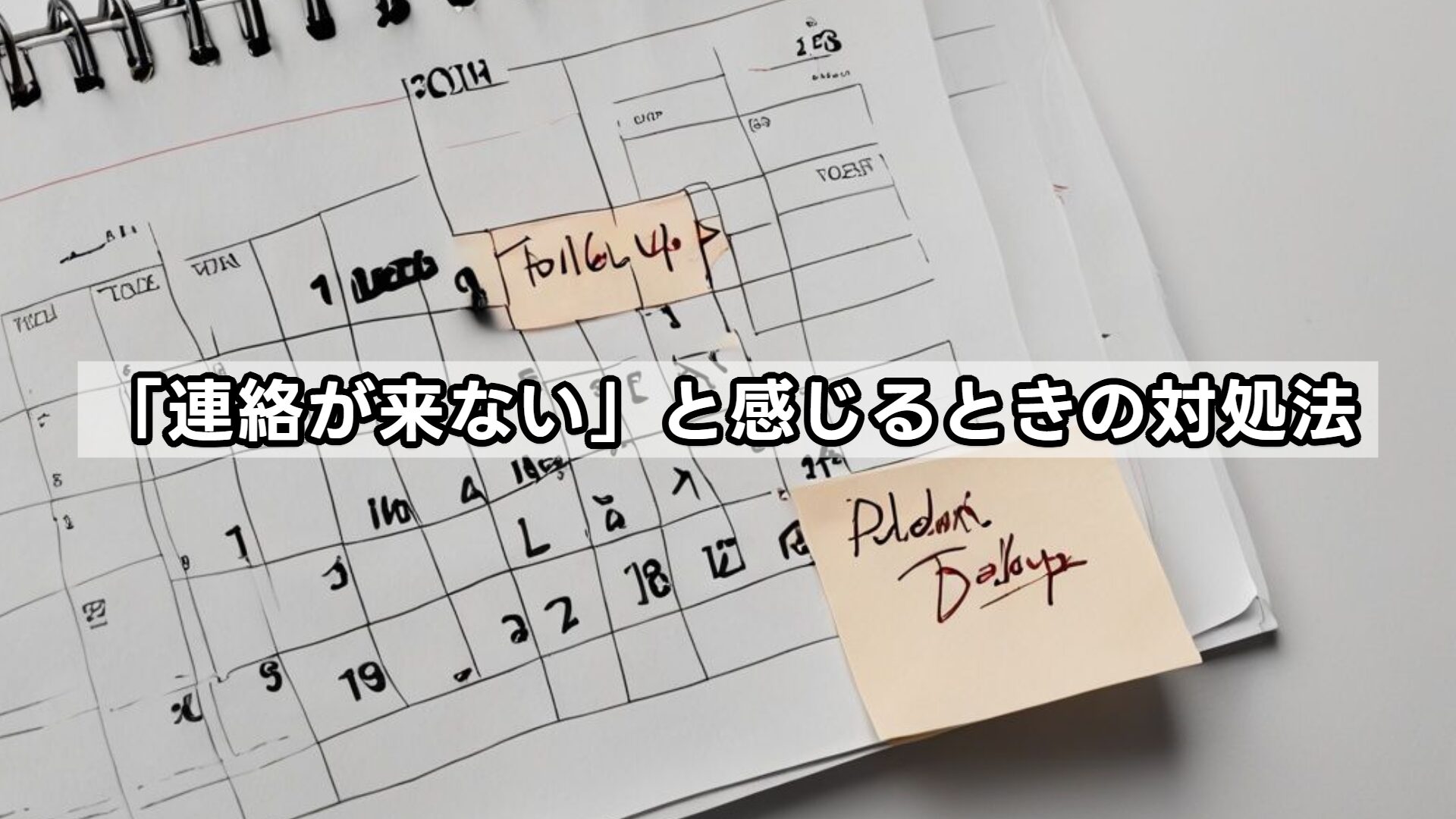 「連絡が来ない」と感じるときの対処法