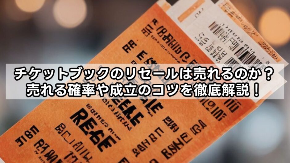 チケットブックのリセールは売れるのか？売れる確率や成立のコツを徹底解説！