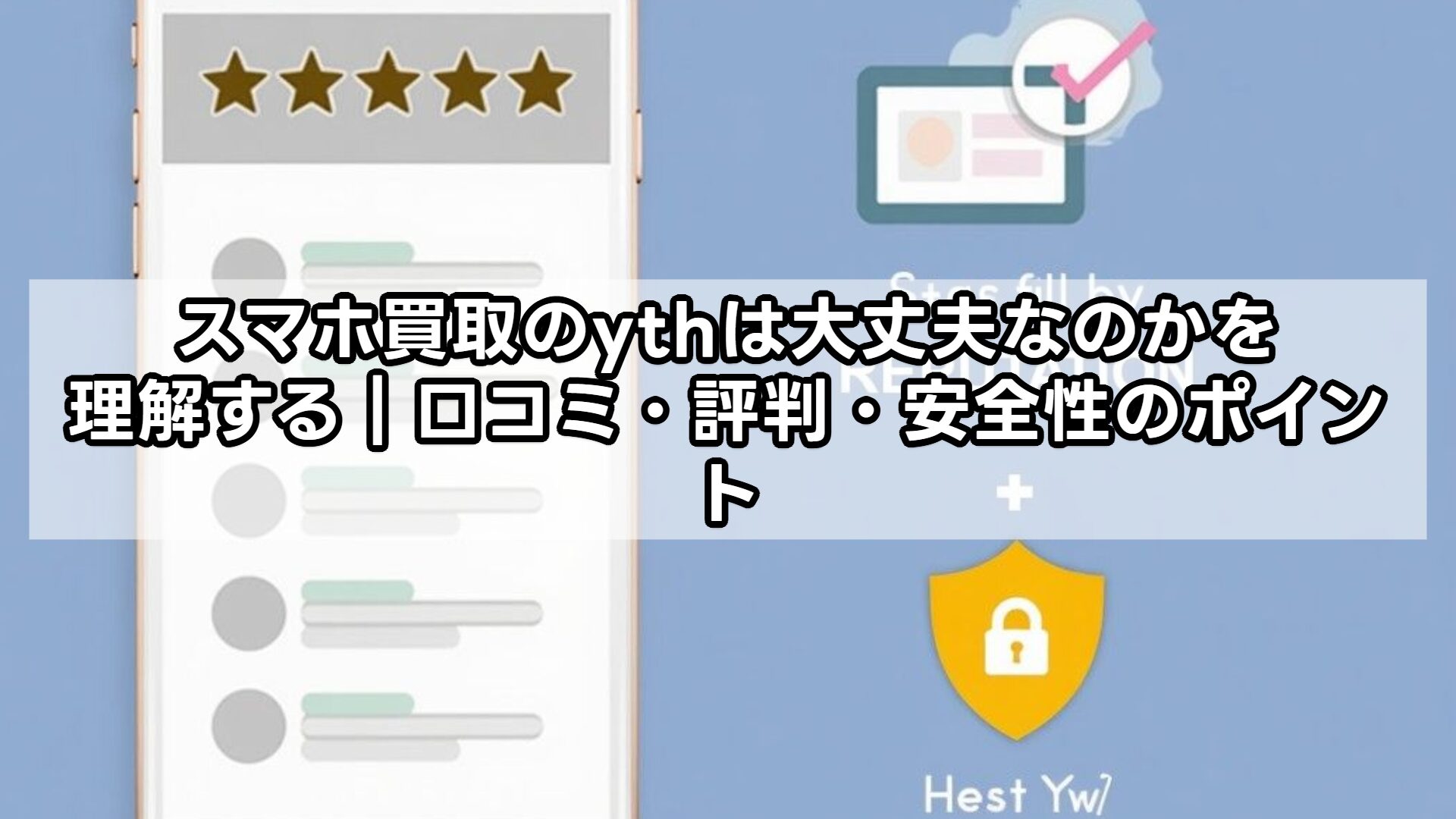 スマホ買取のythは大丈夫なのかを理解する｜口コミ・評判・安全性のポイント