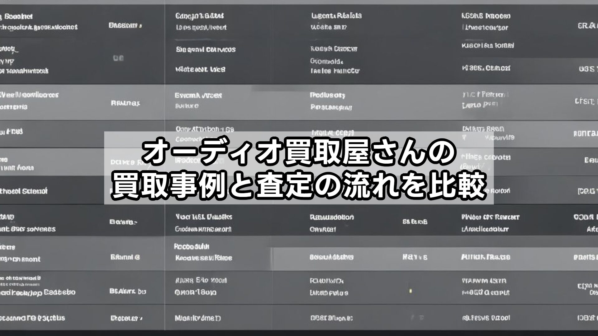 オーディオ買取屋さんの買取事例と査定の流れを比較