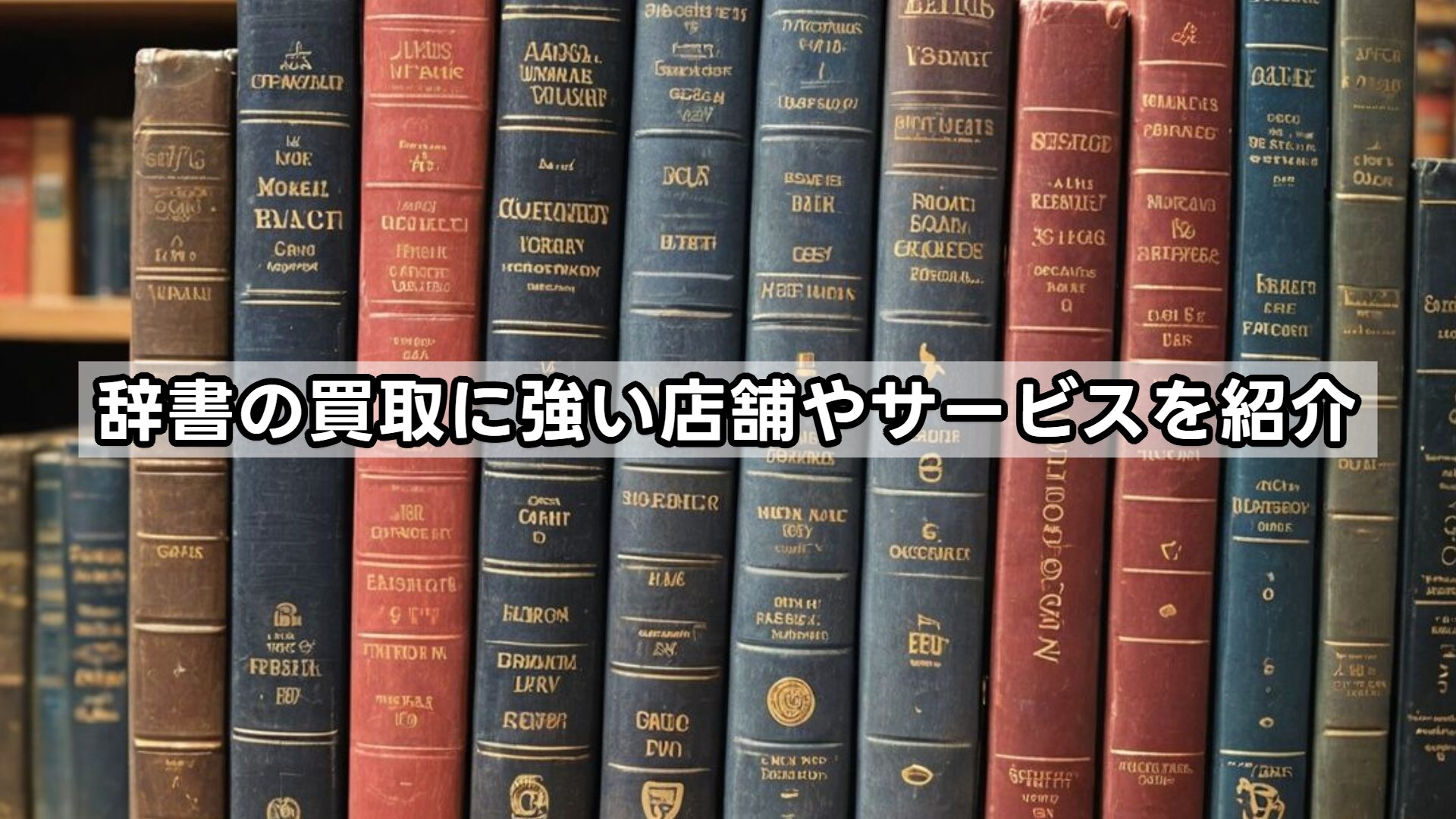 辞書の買取に強い店舗やサービスを紹介