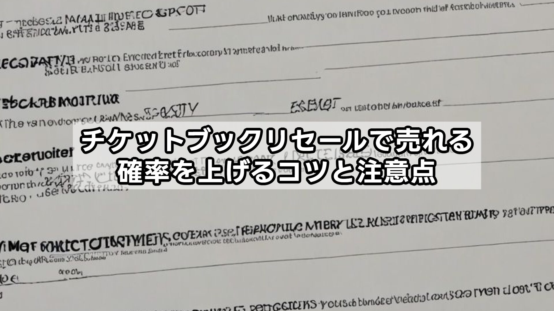 チケットブックリセールで売れる確率を上げるコツと注意点