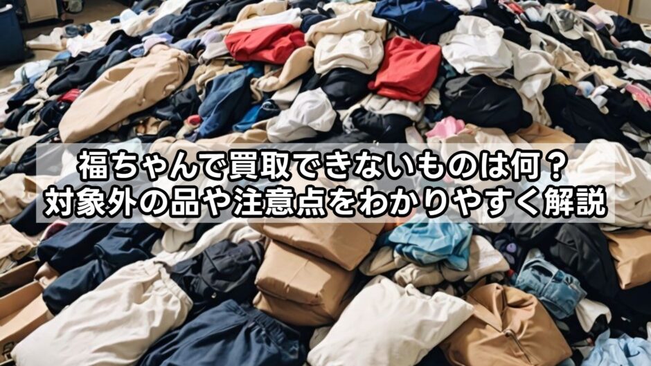 福ちゃんで買取できないものは何？対象外の品や注意点をわかりやすく解説