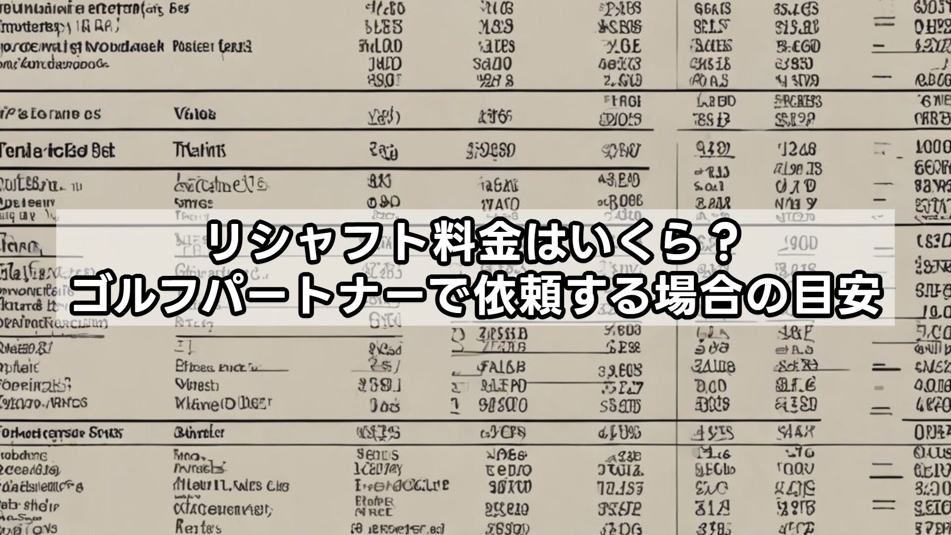 リシャフト料金はいくら？ゴルフパートナーで依頼する場合の目安