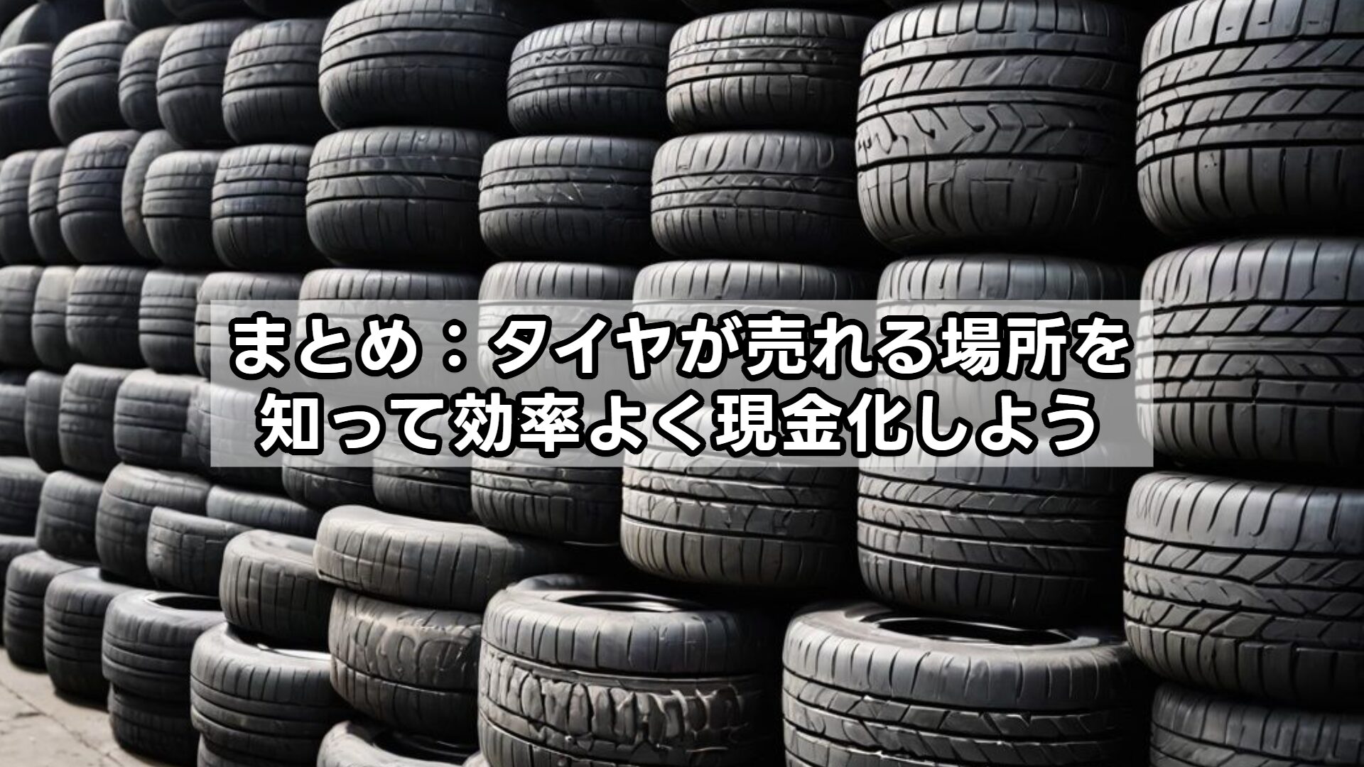 まとめ：タイヤが売れる場所を知って効率よく現金化しよう