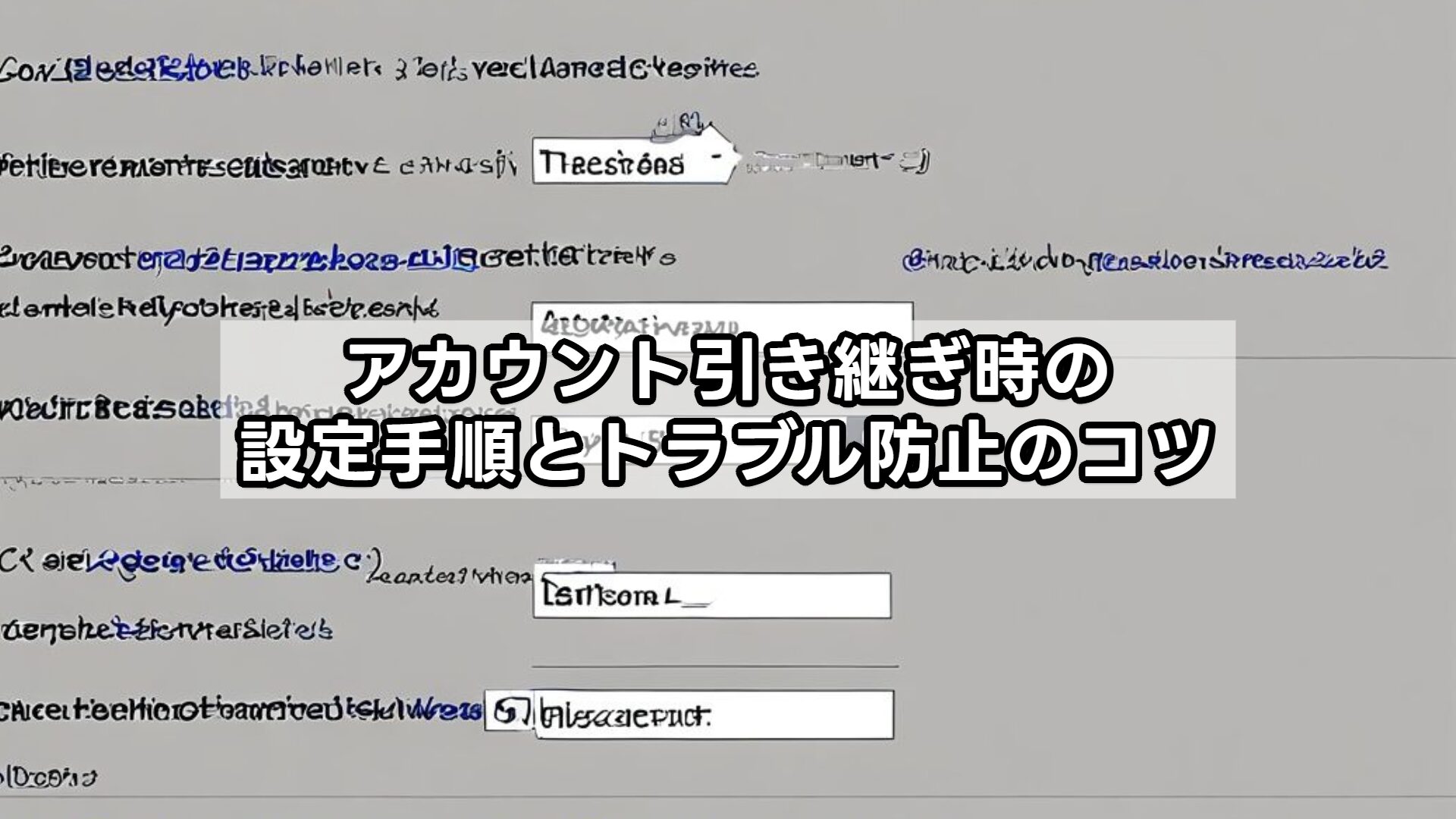 アカウント引き継ぎ時の設定手順とトラブル防止のコツ
