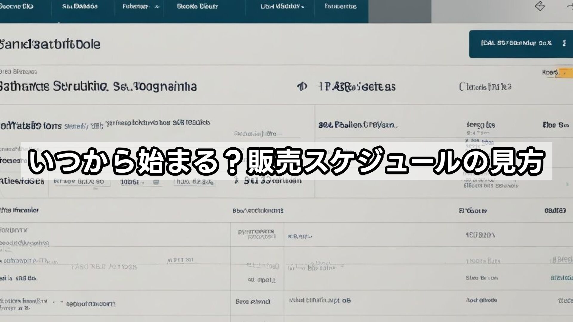 いつから始まる？販売スケジュールの見方