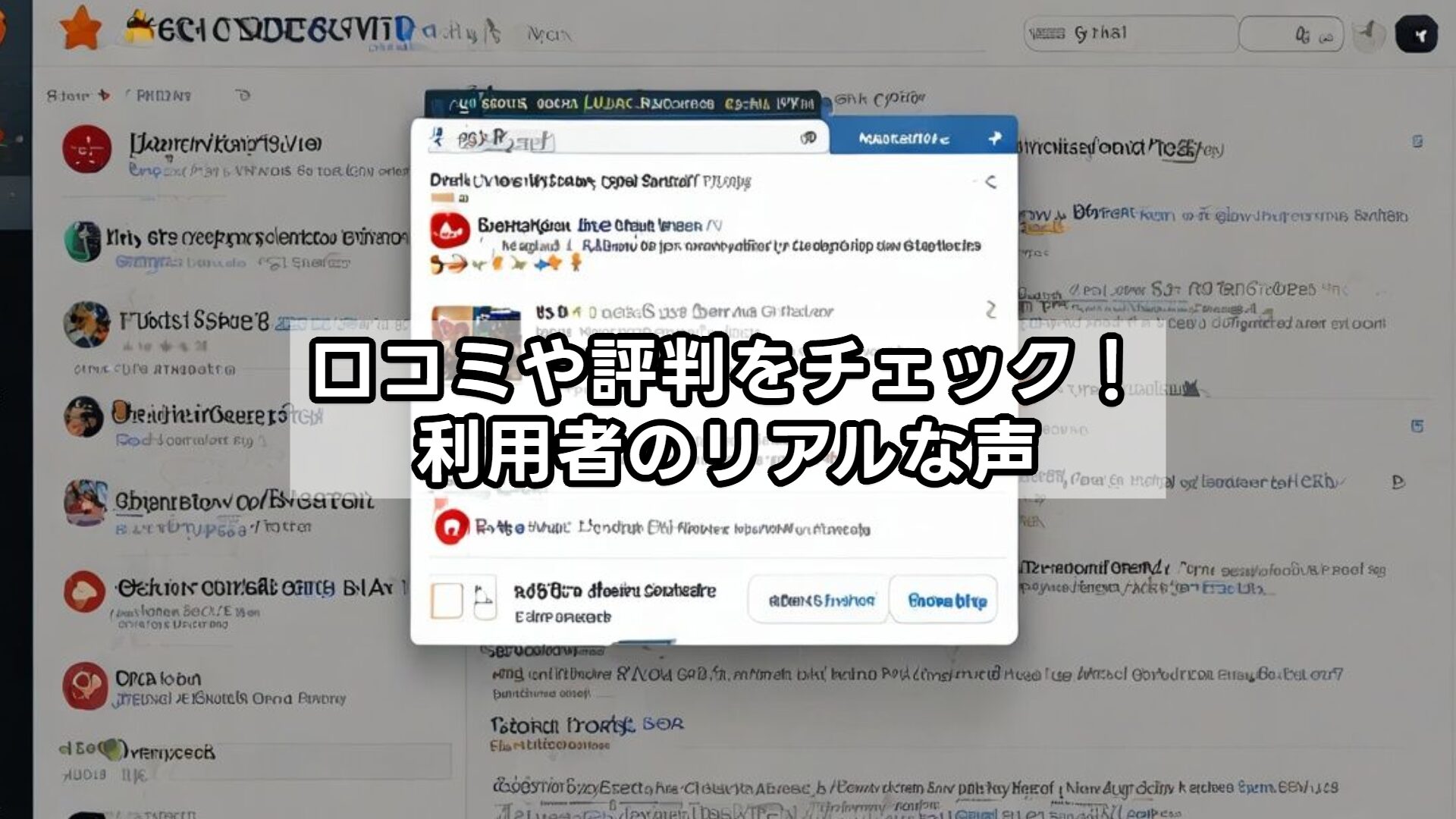 口コミや評判をチェック！利用者のリアルな声