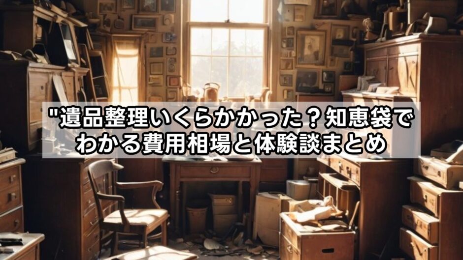 遺品整理いくらかかった？知恵袋でわかる費用相場と体験談まとめ