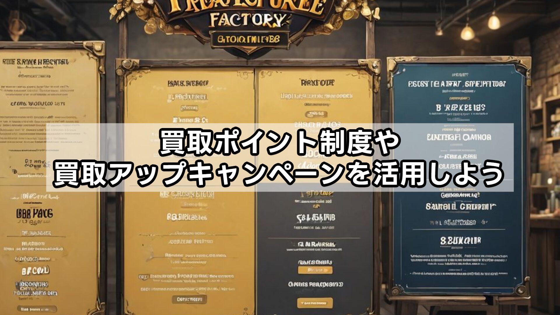 買取ポイント制度や買取アップキャンペーンを活用しよう