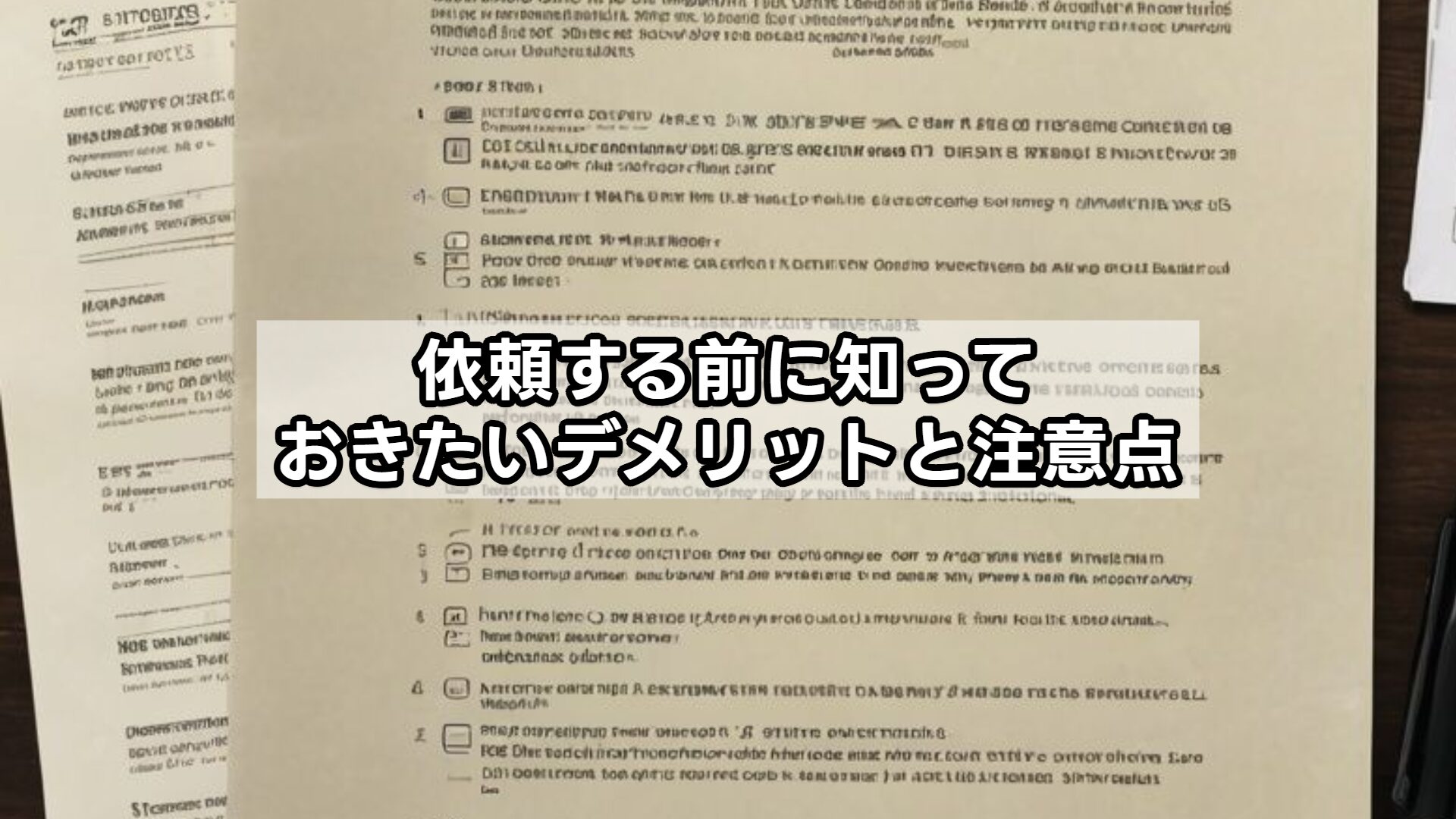 依頼する前に知っておきたいデメリットと注意点