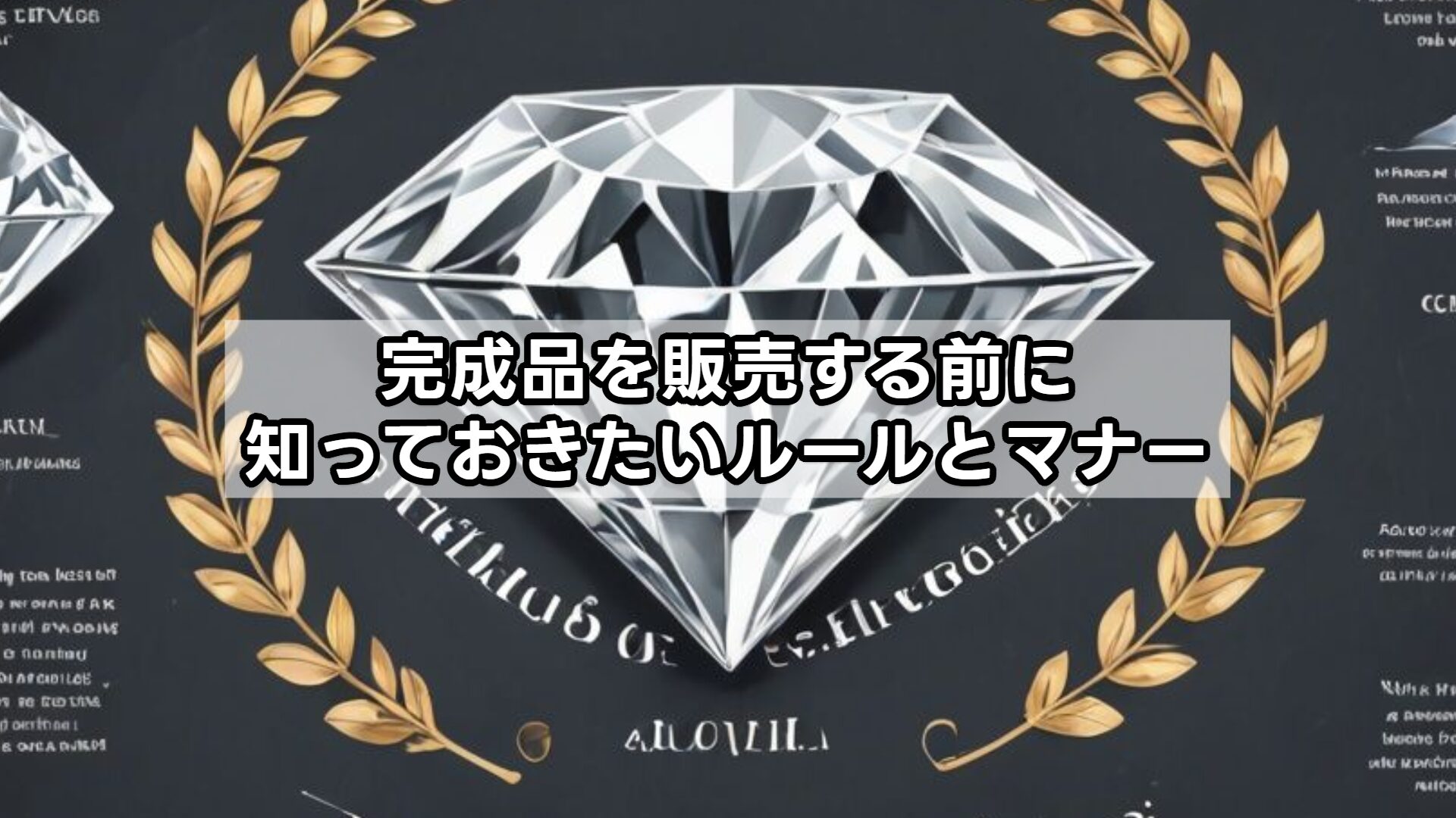 完成品を販売する前に知っておきたいルールとマナー