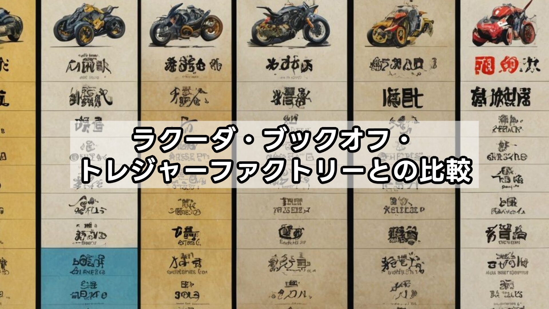 ラクーダ・ブックオフ・トレジャーファクトリーとの比較