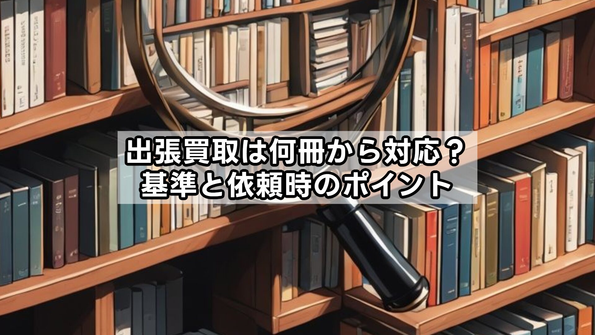 出張買取は何冊から対応？基準と依頼時のポイント