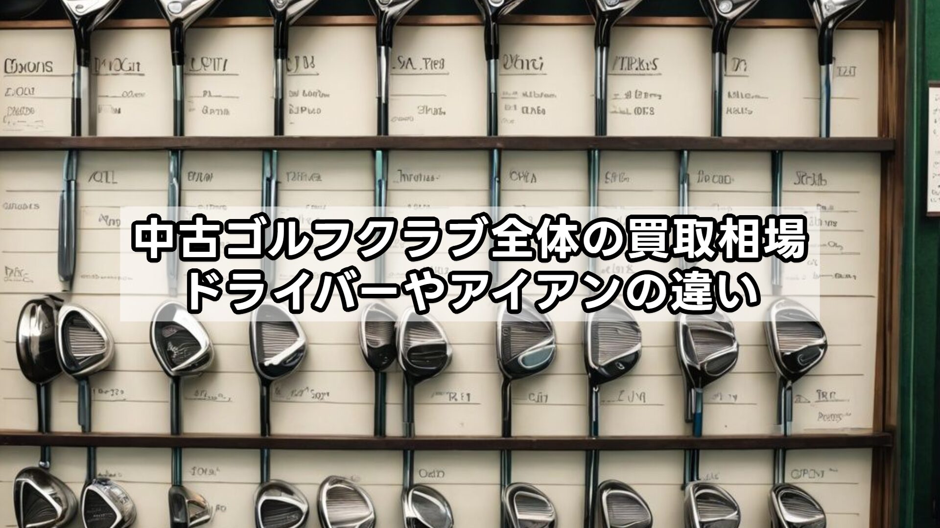 中古ゴルフクラブ全体の買取相場｜ドライバーやアイアンの違い
