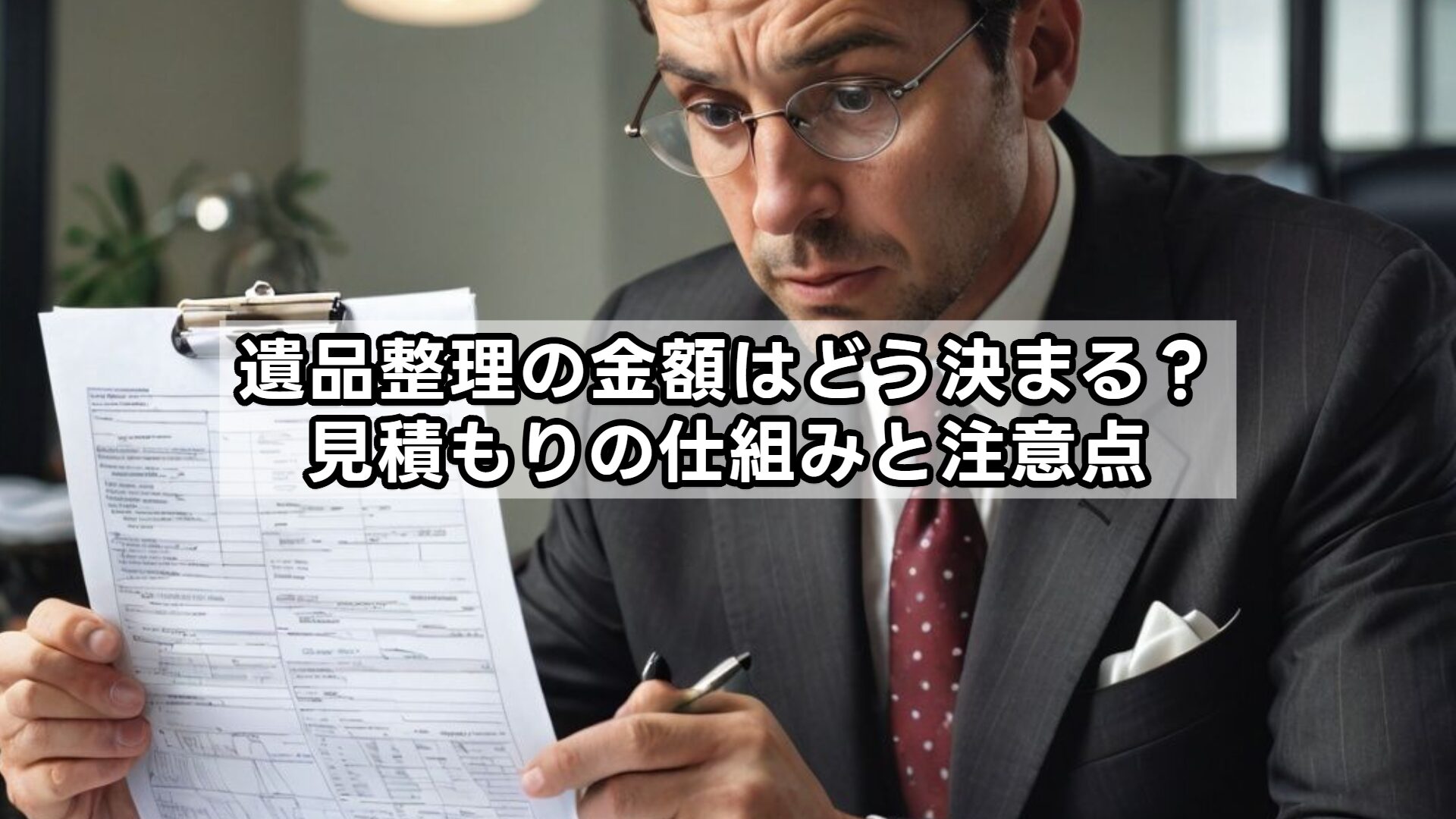 遺品整理の金額はどう決まる？見積もりの仕組みと注意点