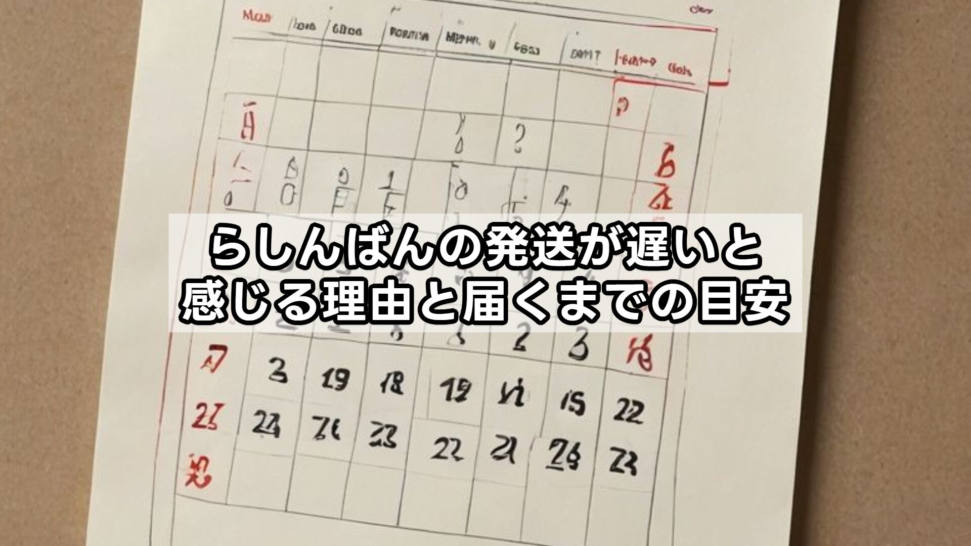 らしんばんの発送が遅いと感じる理由と届くまでの目安