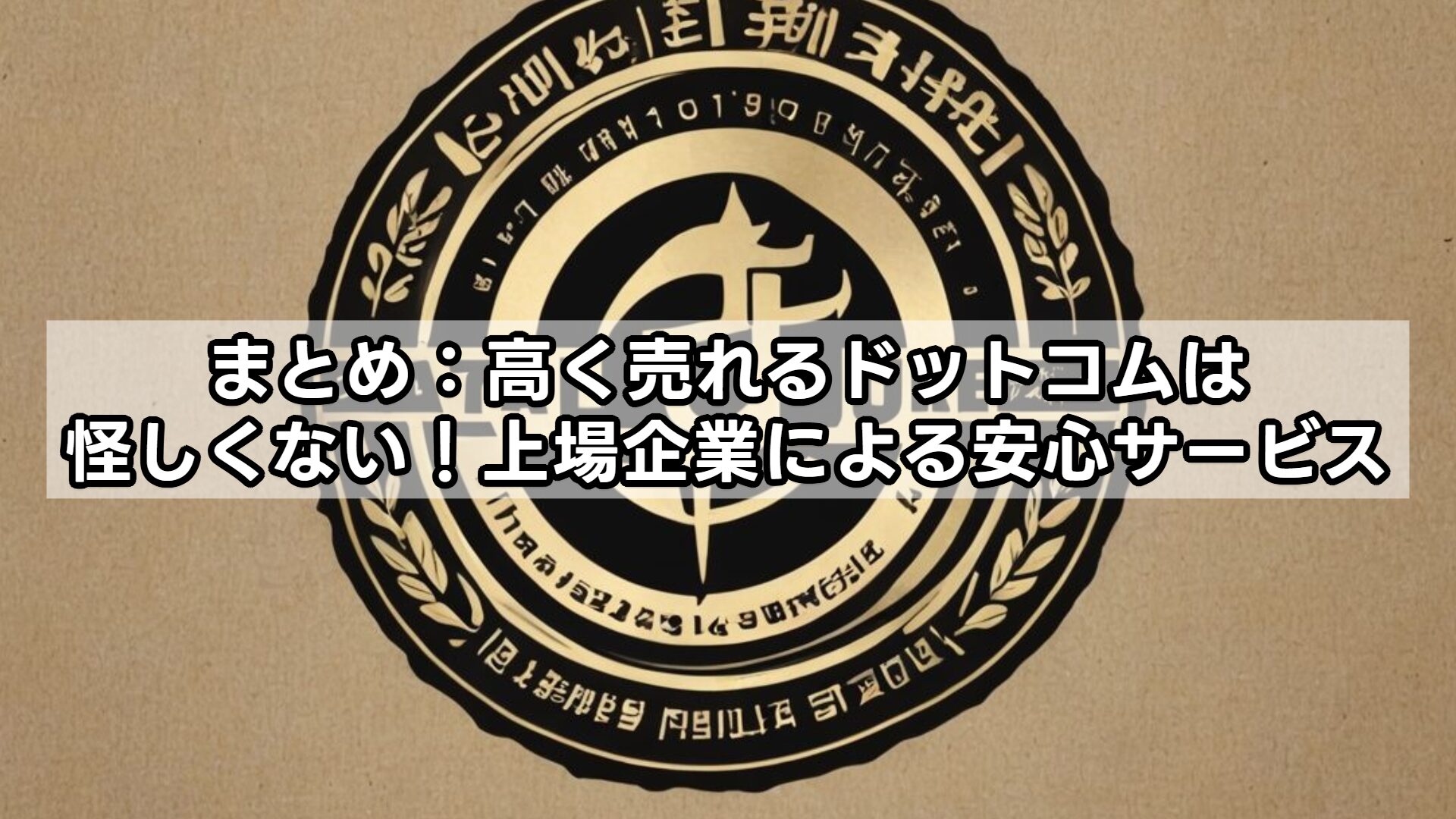 まとめ：高く売れるドットコムは怪しくない！上場企業による安心サービス