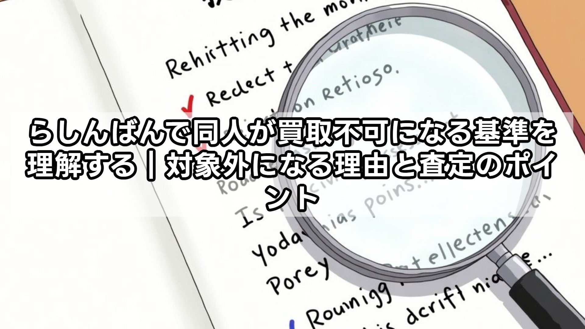 らしんばんで同人が買取不可になる基準を理解する｜対象外になる理由と査定のポイント