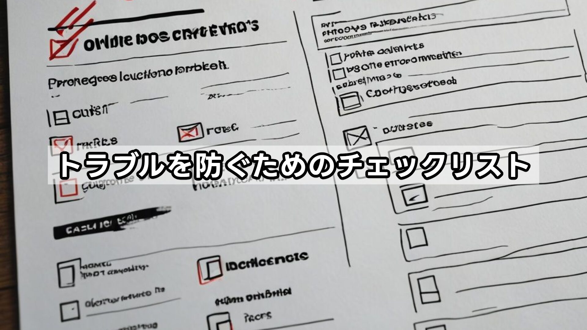 トラブルを防ぐためのチェックリスト