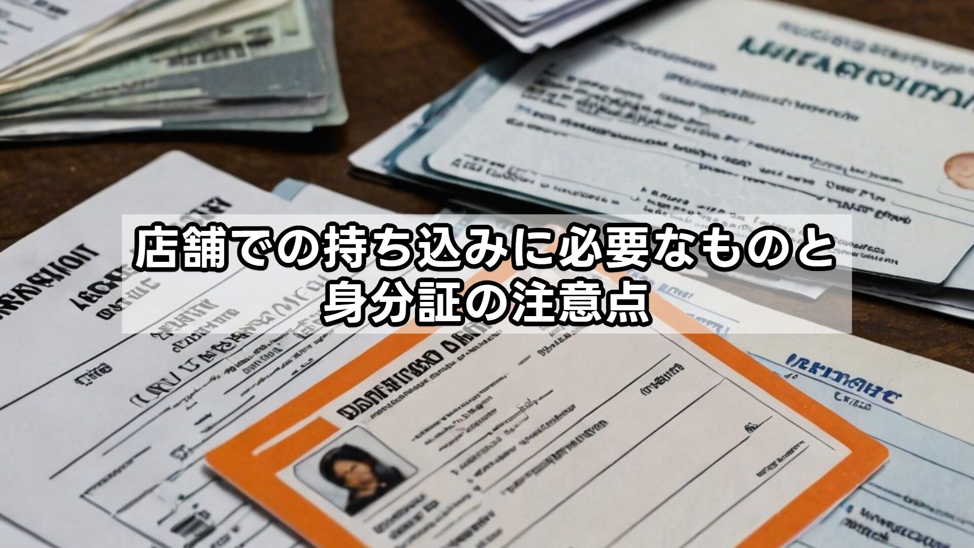 店舗での持ち込みに必要なものと身分証の注意点