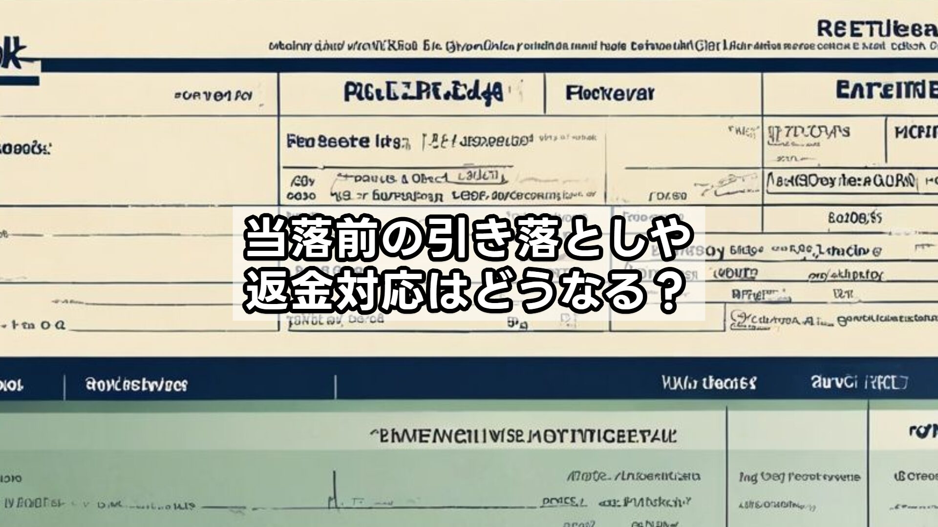当落前の引き落としや返金対応はどうなる？