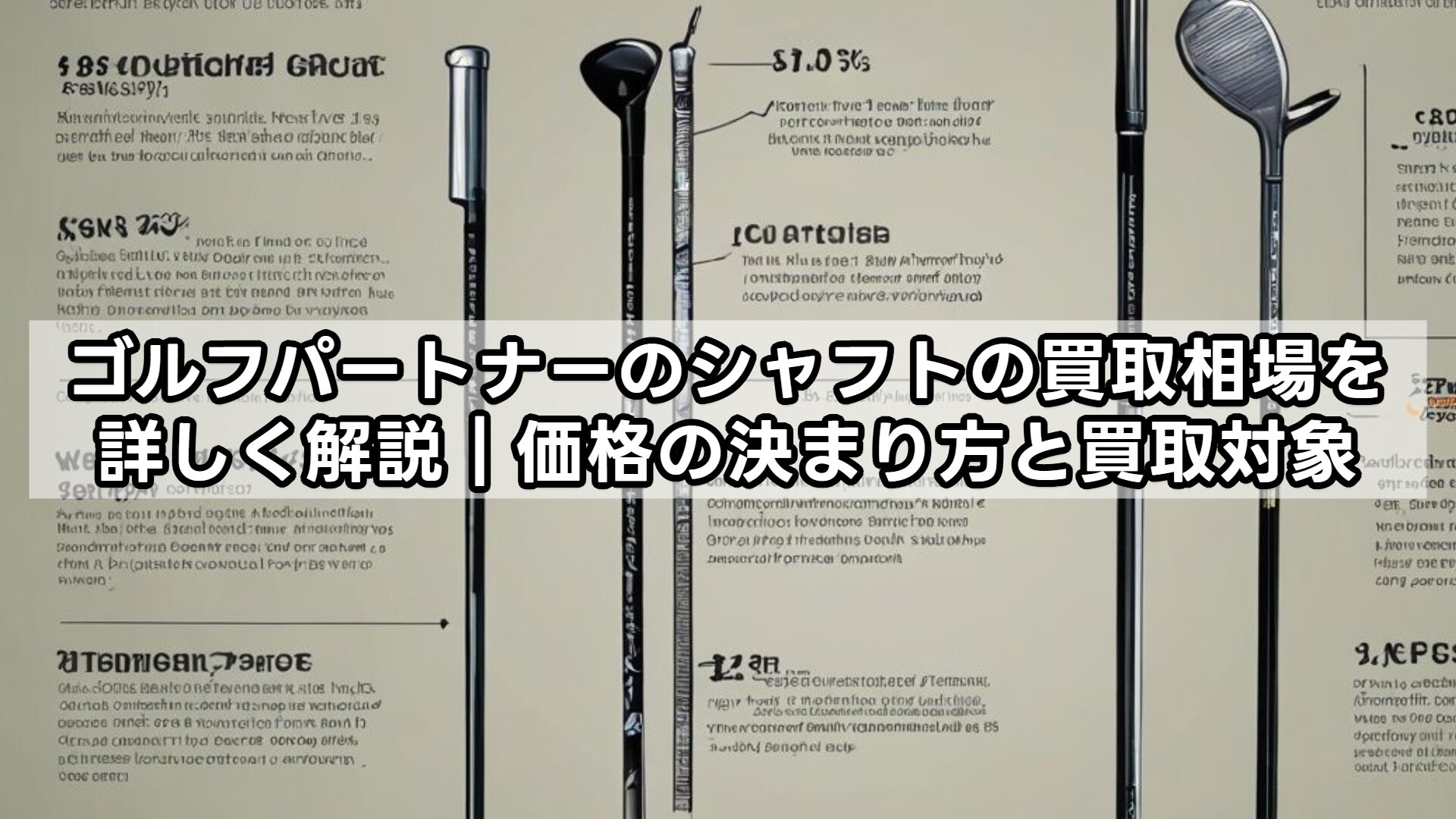 ゴルフパートナーのシャフトの買取相場を詳しく解説｜価格の決まり方と買取対象