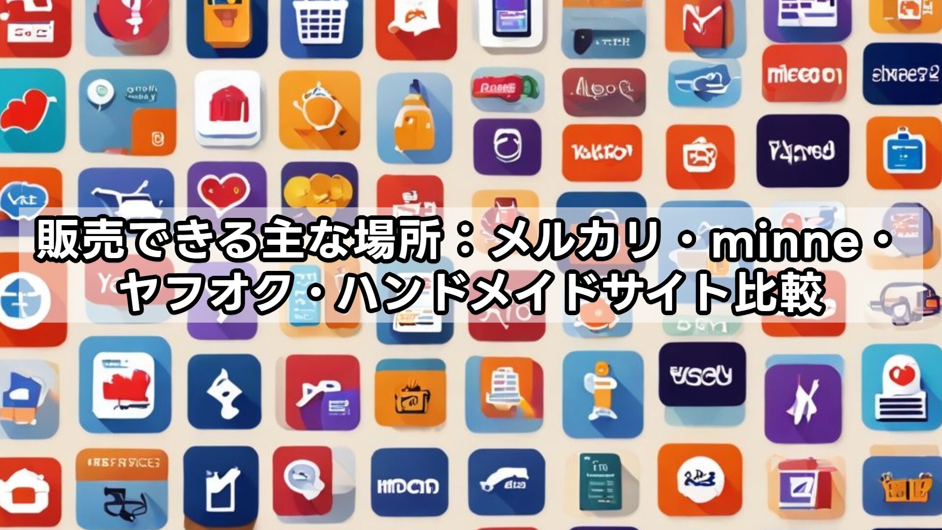 販売できる主な場所：メルカリ・minne・ヤフオク・ハンドメイドサイト比較
