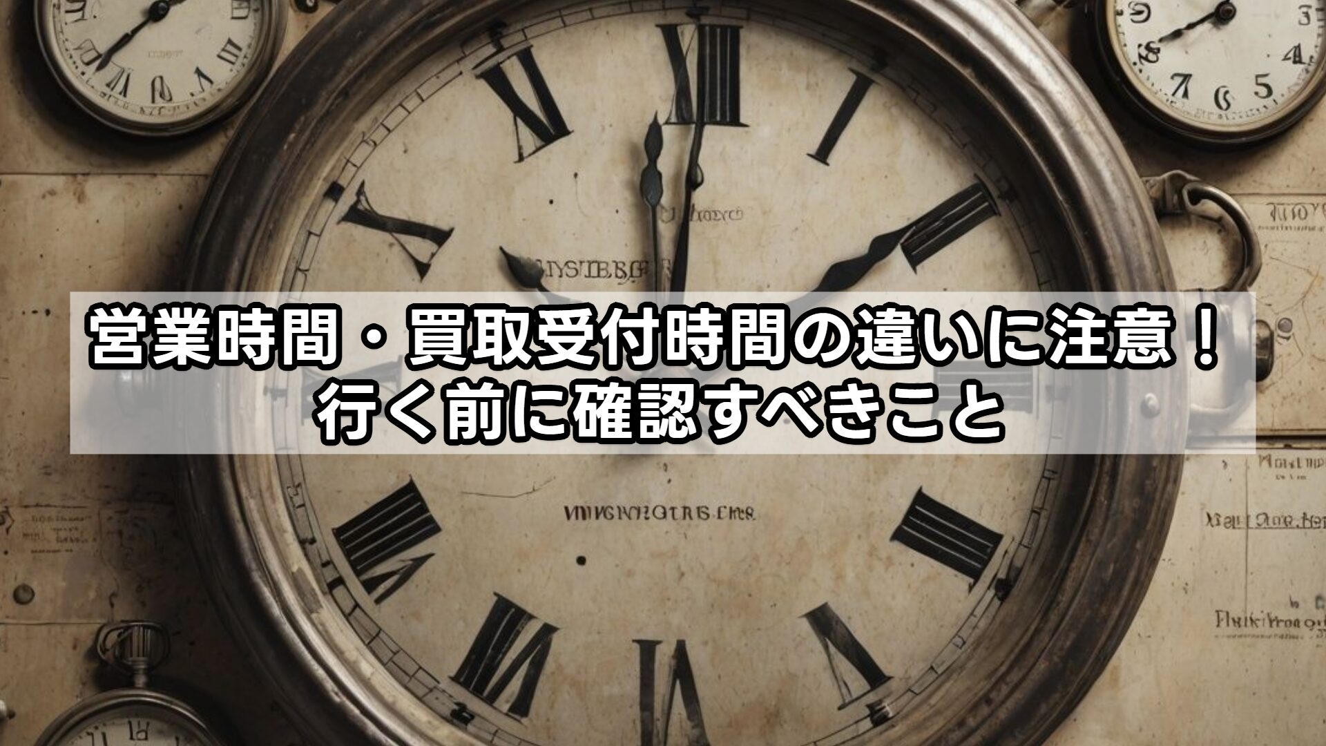 営業時間・買取受付時間の違いに注意！行く前に確認すべきこと