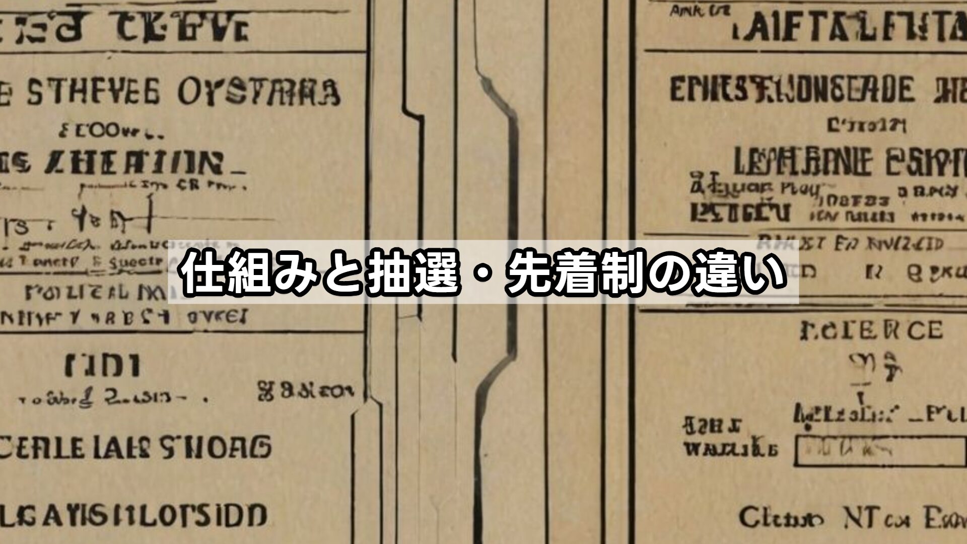 仕組みと抽選・先着制の違い