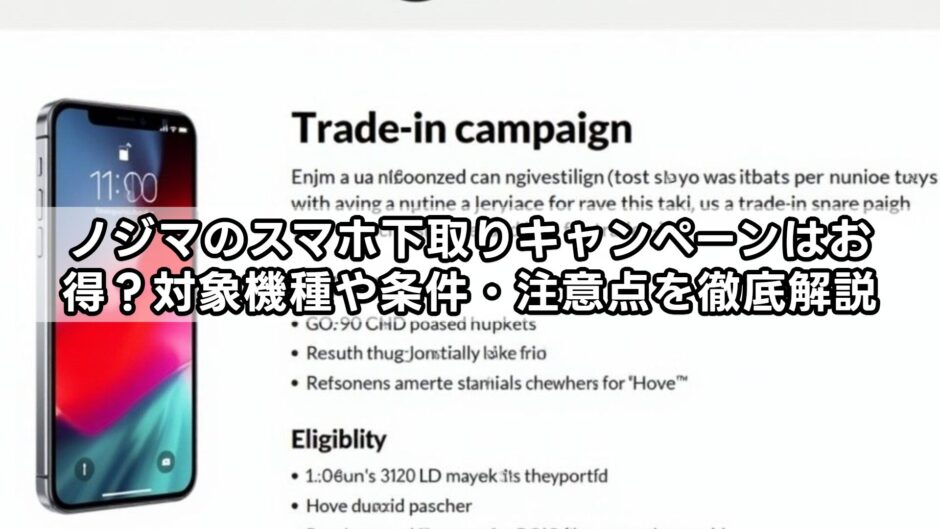 ノジマのスマホ下取りキャンペーンはお得？対象機種や条件・注意点を徹底解説