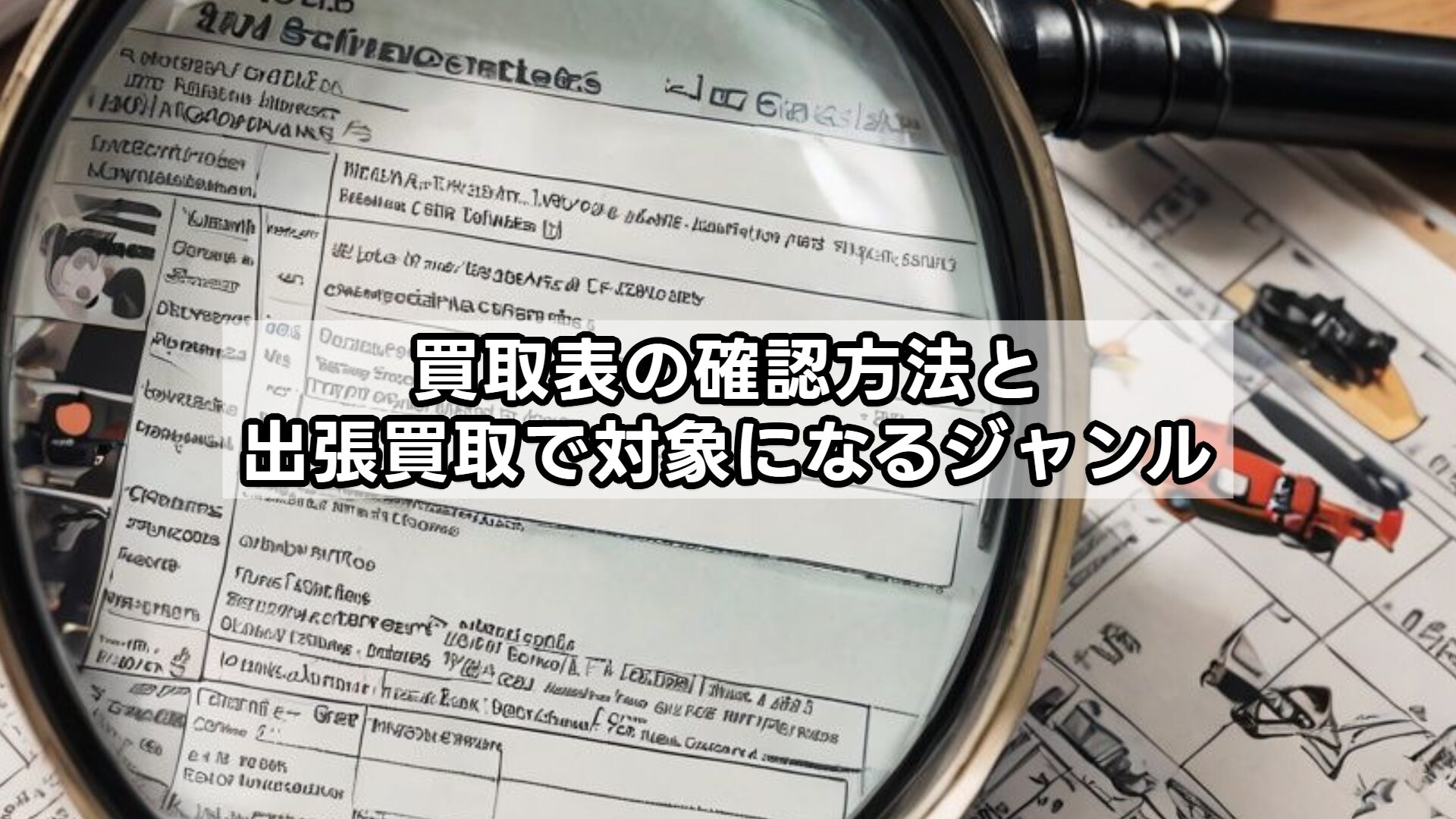 買取表の確認方法と出張買取で対象になるジャンル