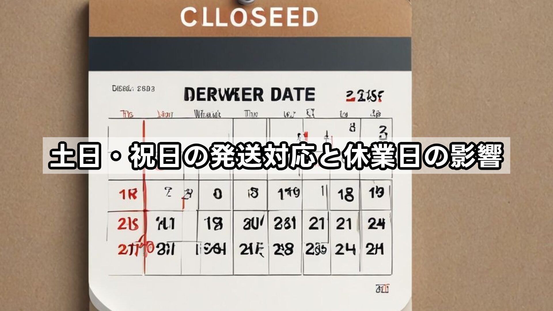 土日・祝日の発送対応と休業日の影響