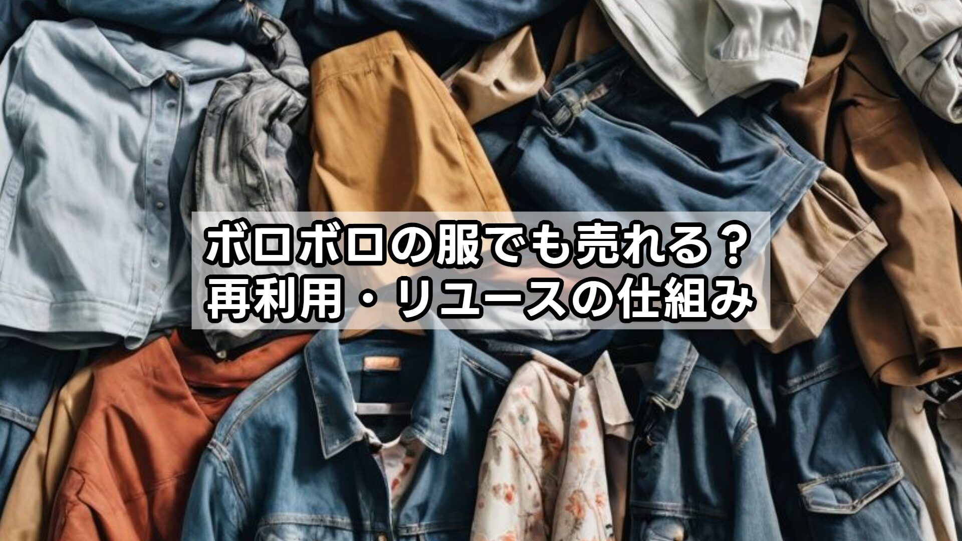 ボロボロの服でも売れる?再利用・リユースの仕組み