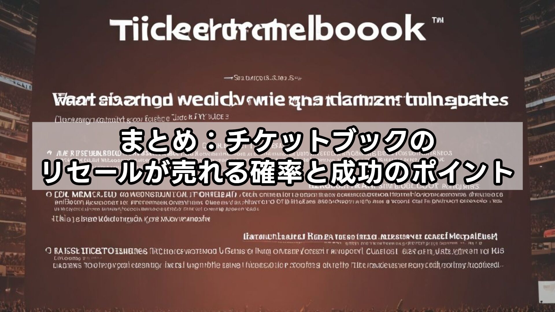 まとめ：チケットブックのリセールが売れる確率と成功のポイント