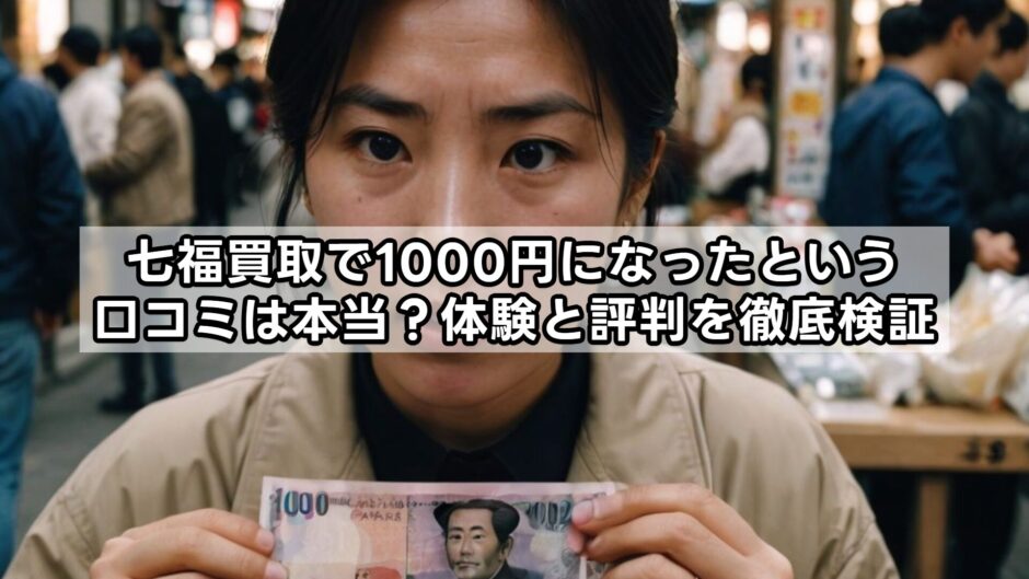 七福買取で1000円になったという口コミは本当？体験と評判を徹底検証