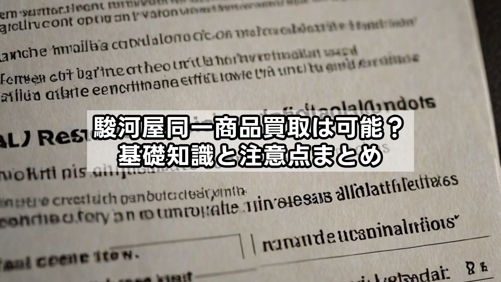 駿河屋同一商品買取は可能?基礎知識と注意点まとめ