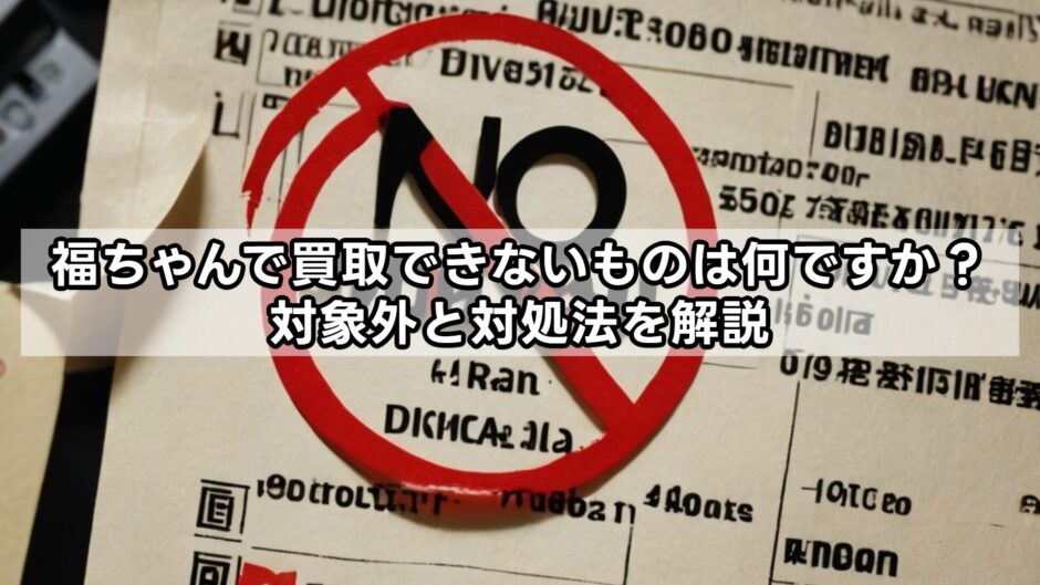 福ちゃんで買取できないものは何ですか？対象外と対処法を解説