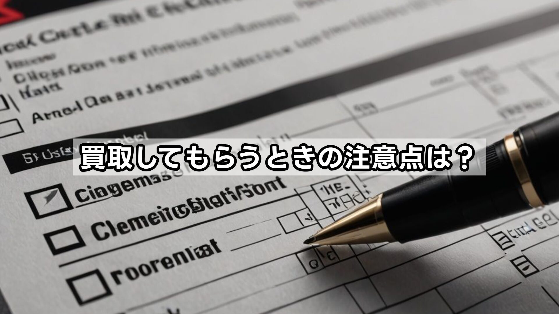 買取してもらうときの注意点は？