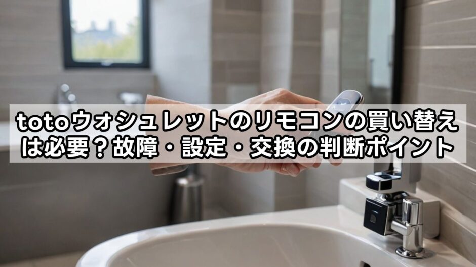 totoウォシュレットのリモコンの買い替えは必要？故障・設定・交換の判断ポイント