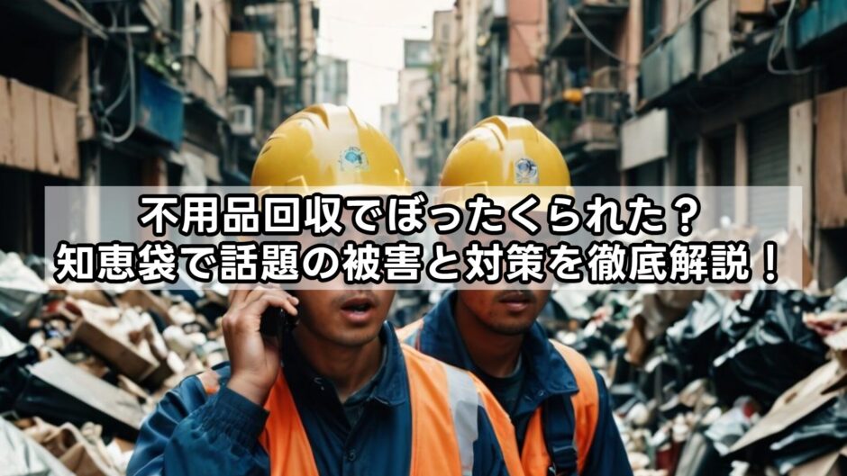 不用品回収でぼったくられた？知恵袋で話題の被害と対策を徹底解説！