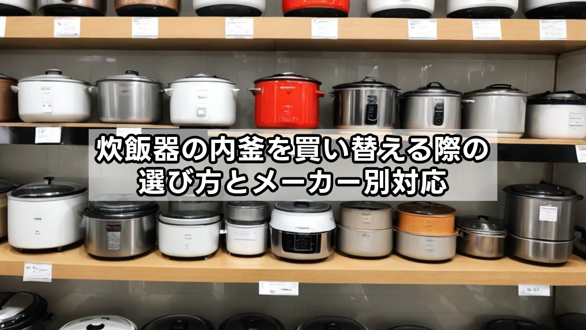 炊飯器の内釜を買い替える際の選び方とメーカー別対応