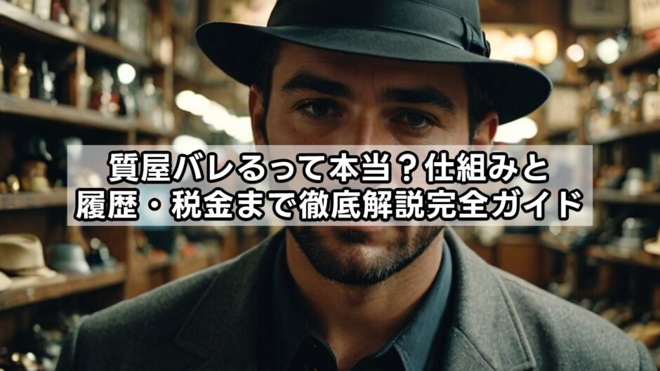 質屋バレるって本当？仕組みと履歴・税金まで徹底解説完全ガイド