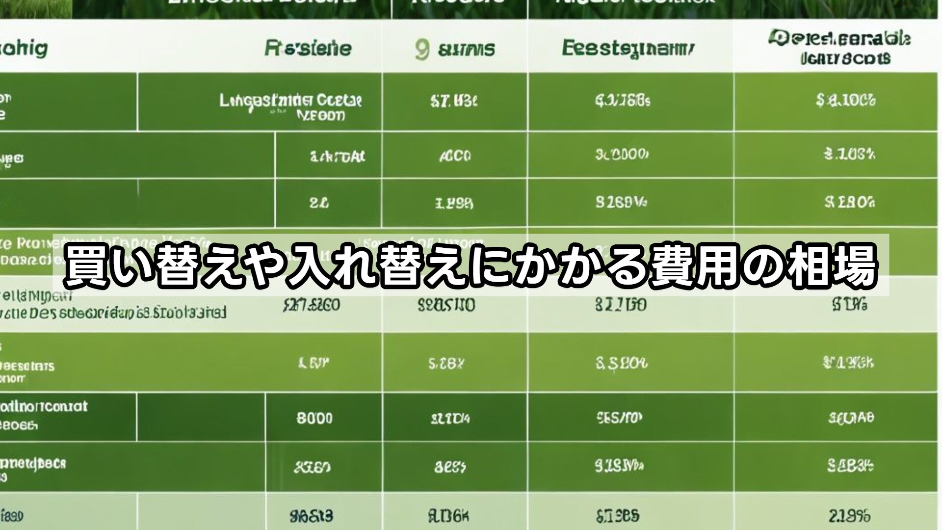 買い替えや入れ替えにかかる費用の相場