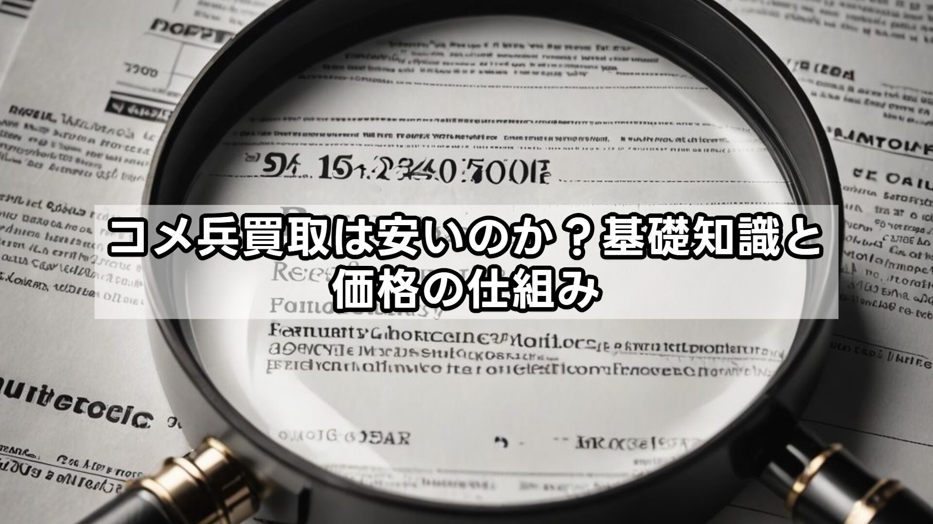 コメ兵買取は安いのか？基礎知識と価格の仕組み
