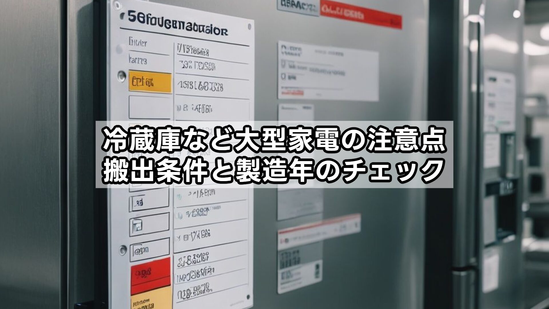冷蔵庫など大型家電の注意点|搬出条件と製造年のチェック