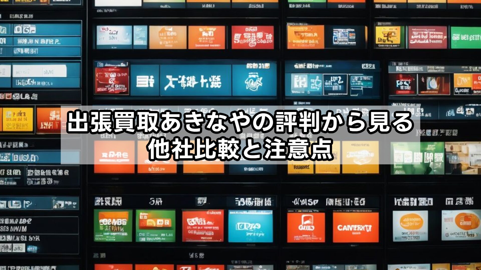 出張買取あきなやの評判から見る他社比較と注意点