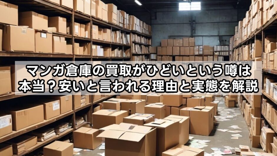マンガ倉庫の買取がひどいという噂は本当？安いと言われる理由と実態を解説