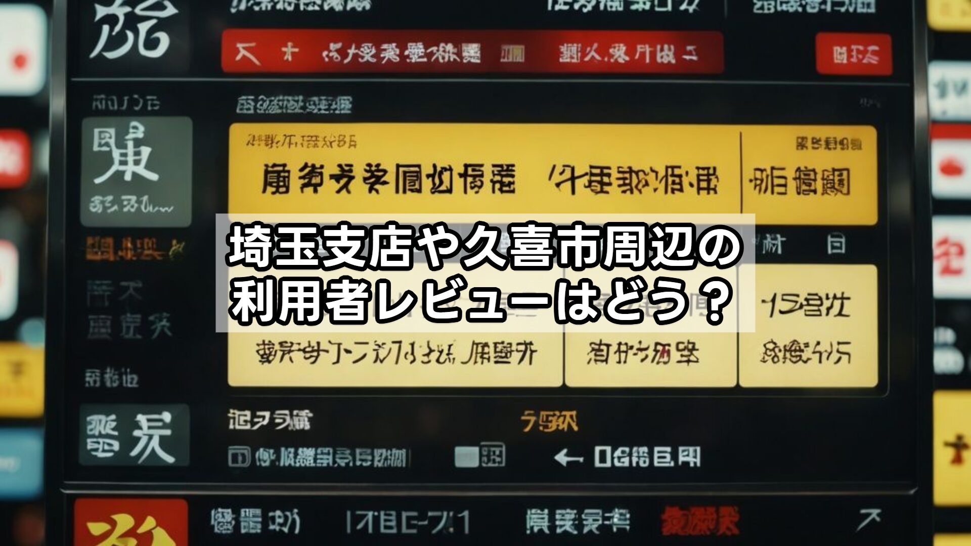 埼玉支店や久喜市周辺の利用者レビューはどう？